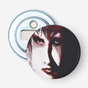 Gothic God Post Punk Goth Music Man Portrait Art Bottle Opener