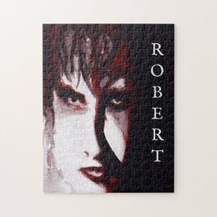 Gothic God Post Punk Goth Music Man Portrait Art Jigsaw Puzzle