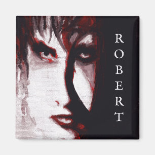 Gothic God Post Punk Goth Music Man Portrait Art Magnet