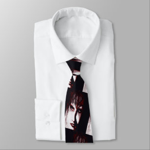 Gothic God Post Punk Goth Music Man Portrait Art Tie