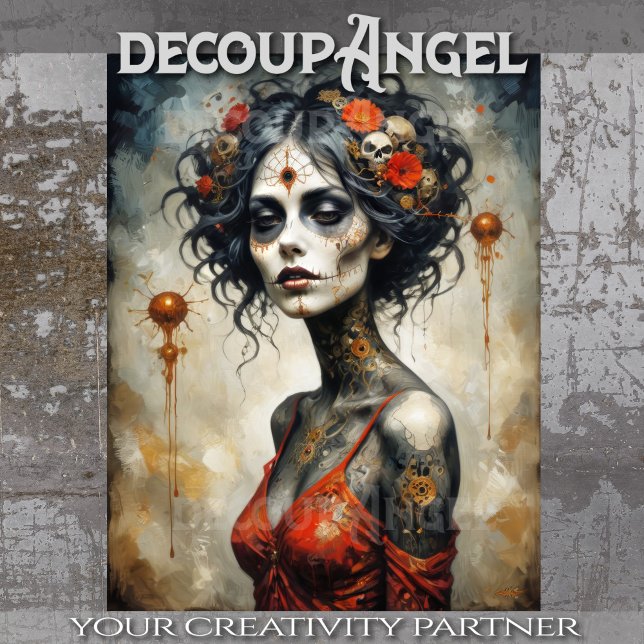 Gothic Goddess Santa Muerte - Decoupage - Tissue Paper (Creator Uploaded)