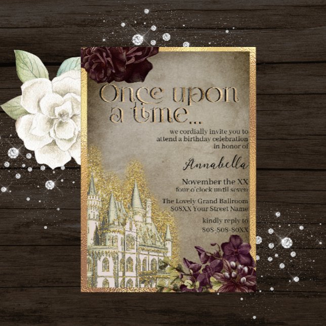 Gothic Gold Castle Fairy Tale Theme Invitation (Creator Uploaded)
