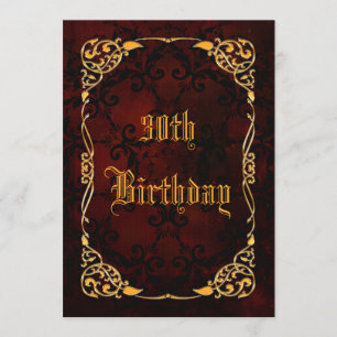 Gothic Gold Framed 30th Birthday Invitation
