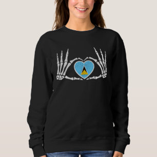 Gothic Goth Skeleton Saint Lucia Lucian Halloween  Sweatshirt