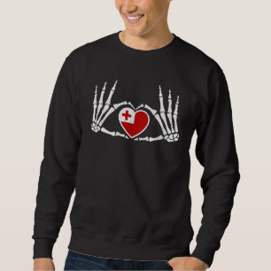 Gothic Goth Skeleton Tonga Tongan Halloween Costum Sweatshirt