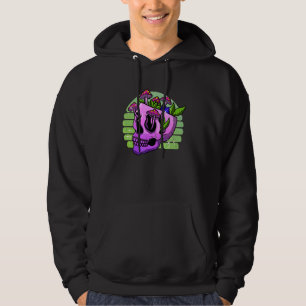 Gothic Goth Style Skull Mushrooms Leaves Gothic G Hoodie