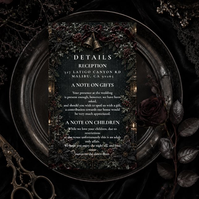 Gothic Goth Winter Wedding Enclosure Card (Creator Uploaded)
