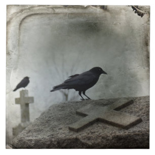 Gothic Graveyard Cros Ceramic Tile