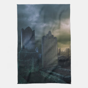 Gothic Graveyard Kitchen Dish Towel