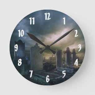 Gothic Graveyard Wall Clock