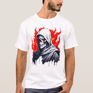 Gothic Grim Reaper Art T-Shirt – Dark Skull Graphi