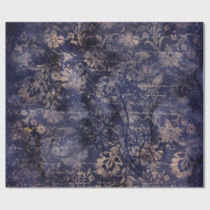 Gothic Grunge Indigo Wrapping Paper