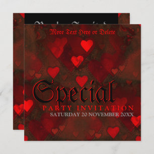 Gothic Grunge Passion Special Party Invitation