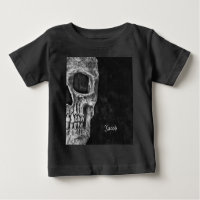 Gothic Half Skull Black And White Cool Grunge