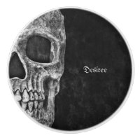 Gothic Half Skull Cool Black And White Grunge