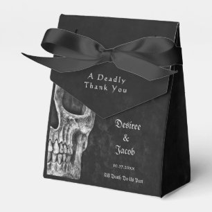 Gothic Half Skull Cool Black And White Grunge Favour Box