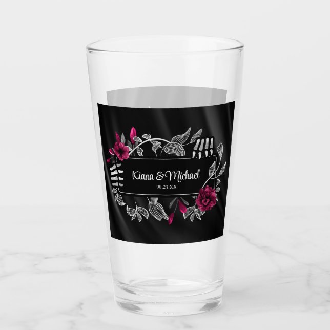 Gothic Hallowedding Skeletal Hands Burgundy ID866 Glass (Front)