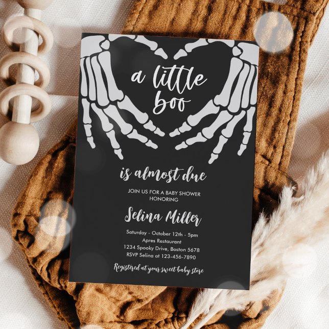Gothic Halloween A Little Is Due Boo Baby Shower Invitation (Creator Uploaded)