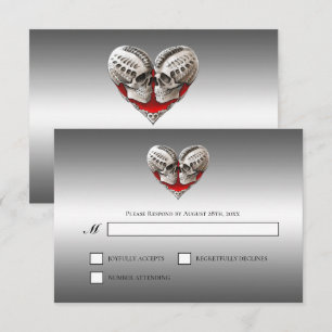 Gothic Halloween Alternative Wedding RSVP Card