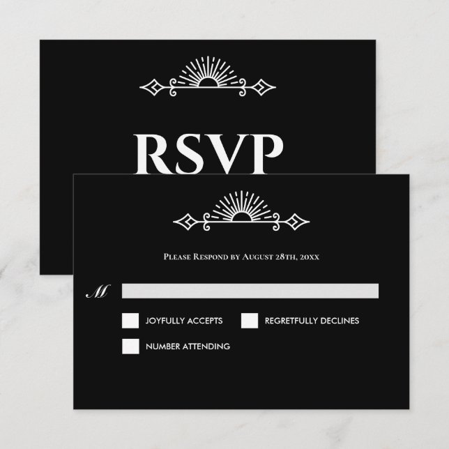 Gothic Halloween Alternative Wedding RSVP Card (Front/Back)