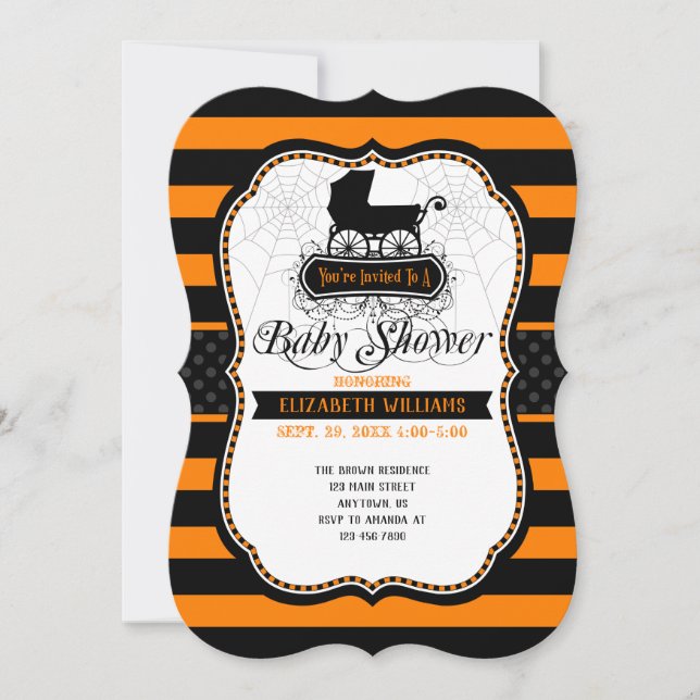 Gothic Halloween Baby Shower Invitation (Front)