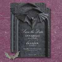 Gothic Halloween Black Bat & Arch Wedding
