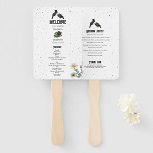 Gothic Halloween Black Roses Crows Wedding Hand Fan