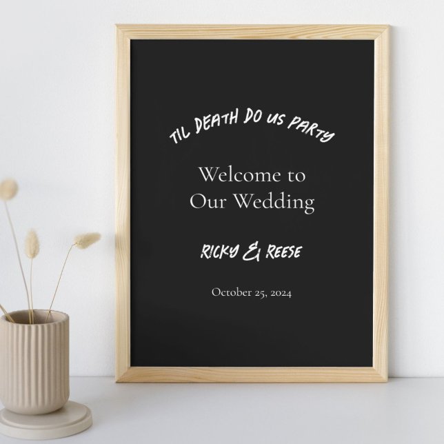 Gothic Halloween Black Wedding Welcome Poster Sign (Creator Uploaded)