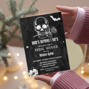 Gothic Halloween Boos Befor I Dos Bridal Shower Invitation