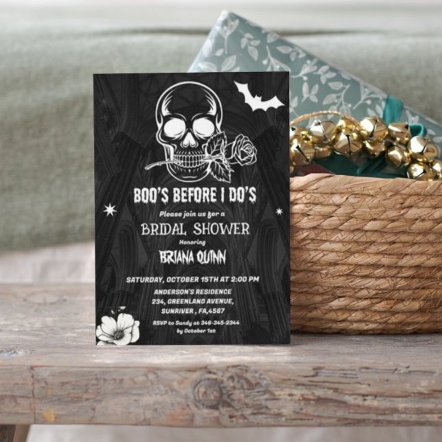 Gothic Halloween Boos Befor I Dos Bridal  Shower Invitation (Creator Uploaded)