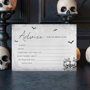 Gothic Halloween Bridal Shower Advice Card