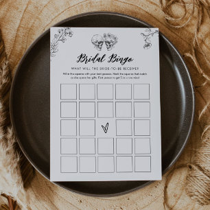 Gothic Halloween Bridal Shower Bingo Game Card