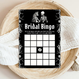 Gothic Halloween  Bridal Shower Bridal Bingo Game Invitation