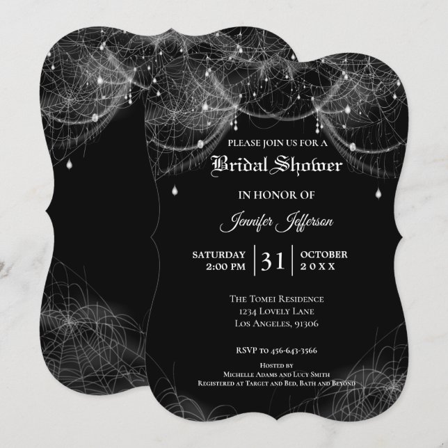 Gothic Halloween Bridal Shower Invitation (Front/Back)