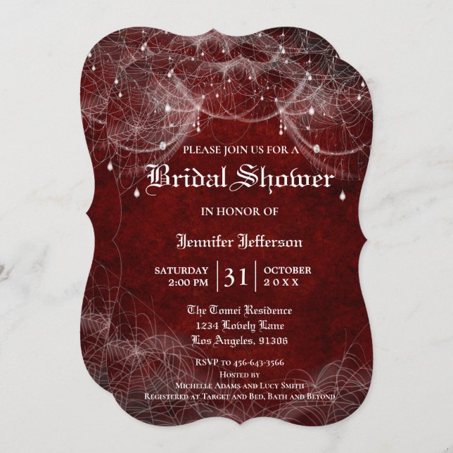 Gothic Halloween Bridal Shower Invitation (Front/Back)