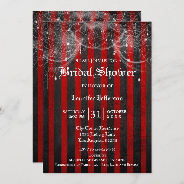 Gothic Halloween Bridal Shower Invitation (Front/Back)