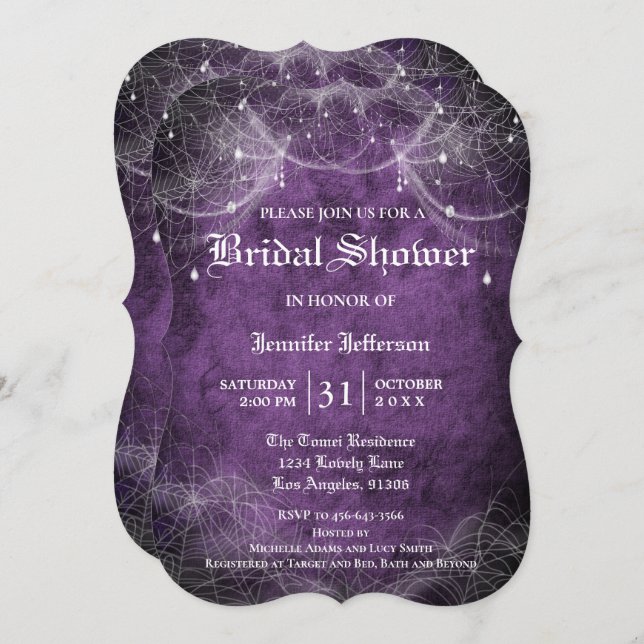 Gothic Halloween Bridal Shower Invitation (Front/Back)
