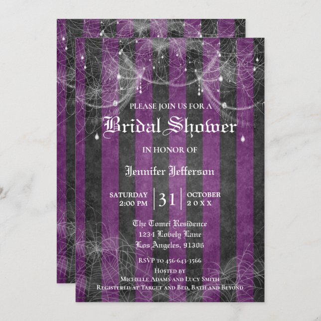 Gothic Halloween Bridal Shower Invitation (Front/Back)