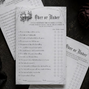 Gothic Halloween Bridal Shower Over or Under Game