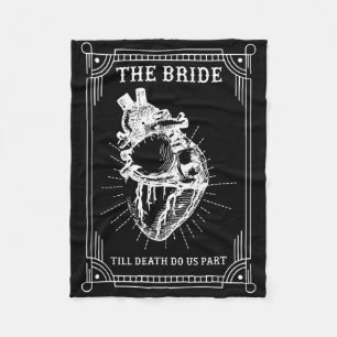Gothic Halloween Bride Groom Wedding Bachelorette Fleece Blanket