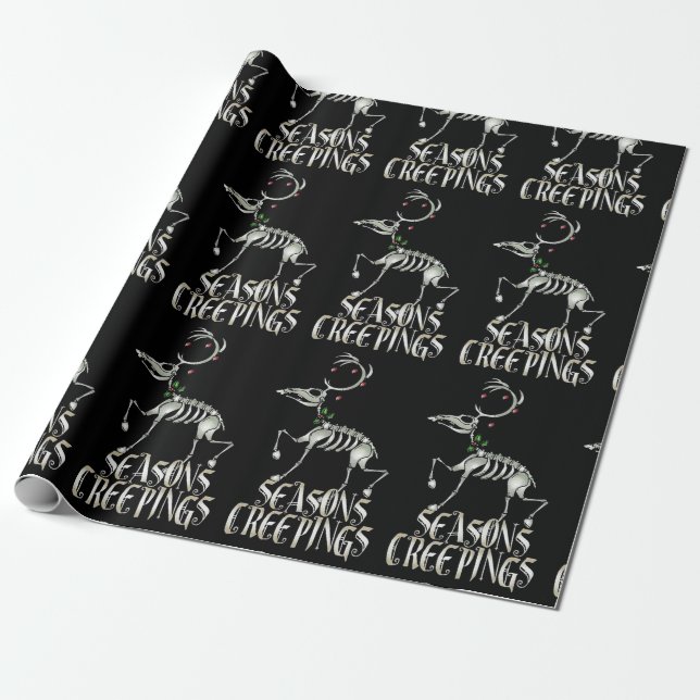 Gothic Halloween Christmas Seasons Creepings  Wrapping Paper (Unrolled)