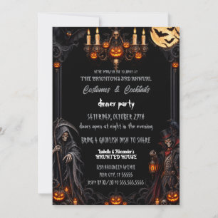 Gothic Halloween Costume Cocktail Party Invitation