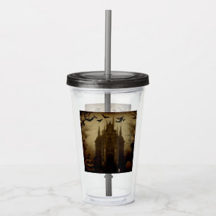 Gothic/Halloween/fall/pumpkin Acrylic Tumbler