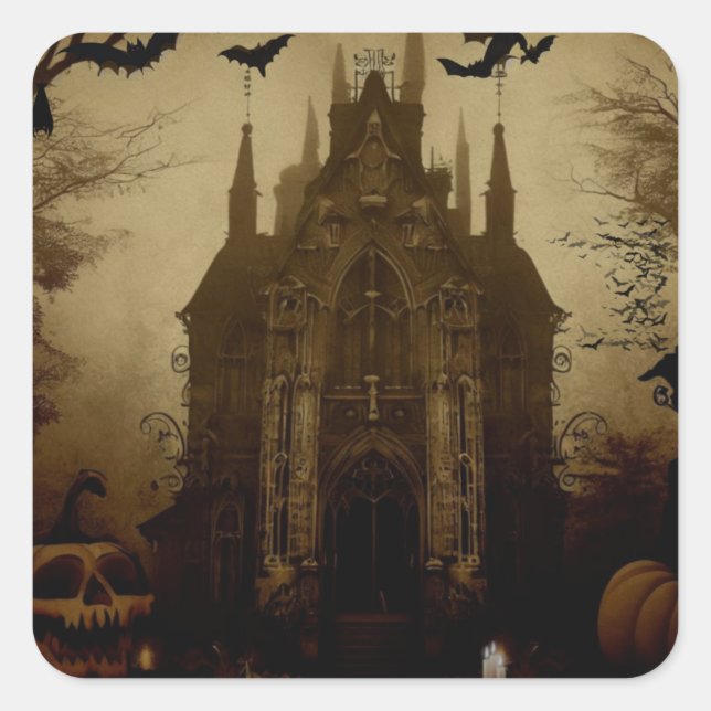 Gothic/Halloween/fall/pumpkin  Square Sticker (Front)