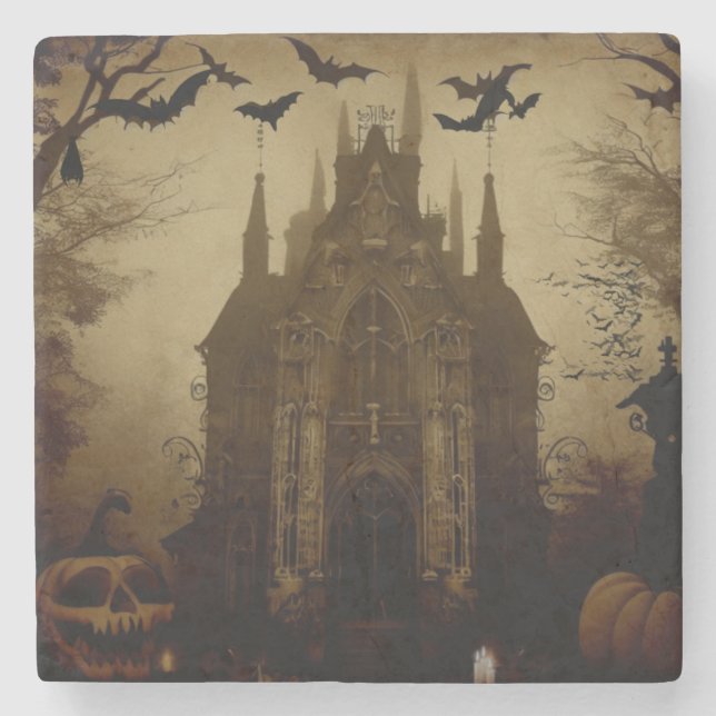 Gothic/Halloween/fall/pumpkin  Stone Coaster (Front)