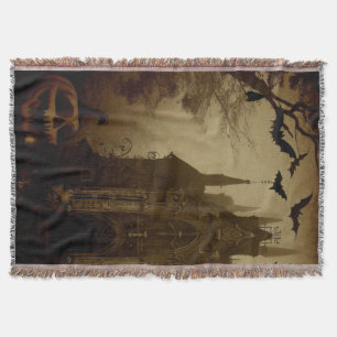 Gothic/Halloween/fall/pumpkin Throw Blanket
