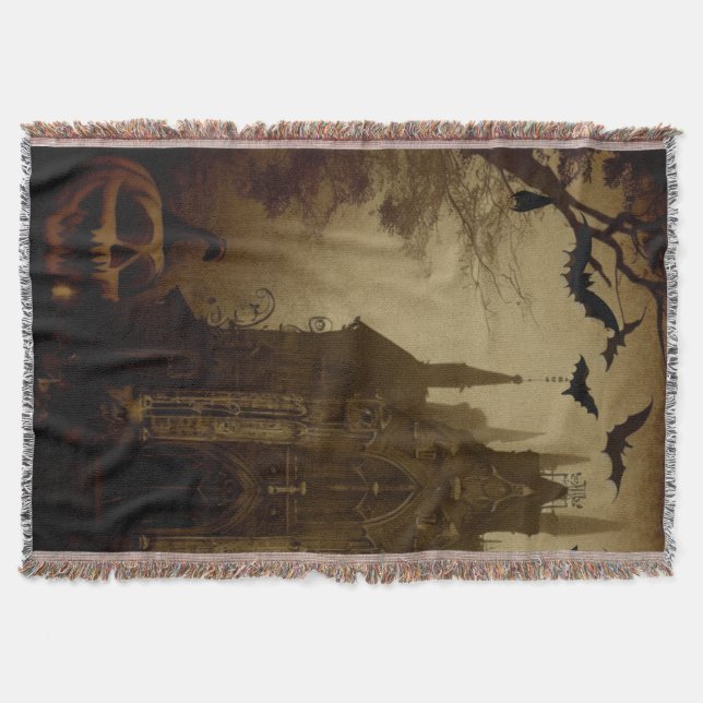 Gothic/Halloween/fall/pumpkin  Throw Blanket (Front)