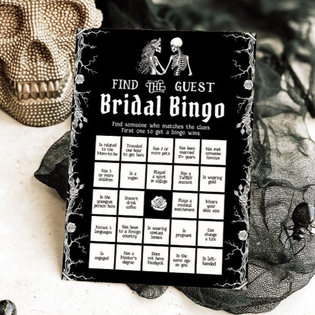 Gothic Halloween Find the Guest Bridal Bingo Game Invitation (Creator Uploaded)