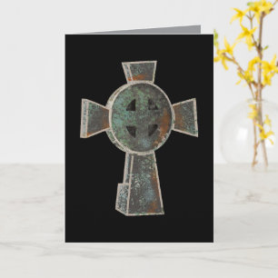 Gothic Halloween Graveyard Headstone Cross Drawing Card
