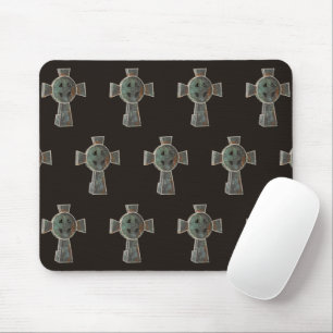 Gothic Halloween Graveyard Headstone Cross Drawing Mouse Pad